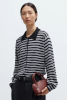 Merino Wool Polo Cardigan, Striped
