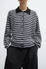 Merino Wool Polo Cardigan, Striped