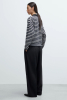 Merino Wool Polo Cardigan, Striped