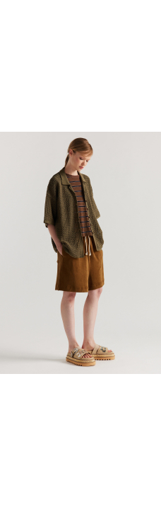 Obelisk Tee, Brown Lila Stripe