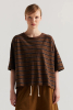 Obelisk Tee, Brown Lila Stripe