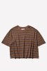 Obelisk Tee, Brown Lila Stripe