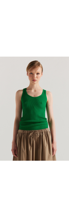 Duet Knit Singlet, Green