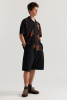 Wring Print Shirt, Black Orange