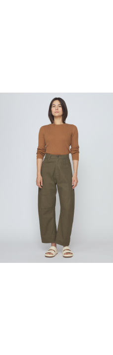 Curve Leg Work Trouser, Olive Green