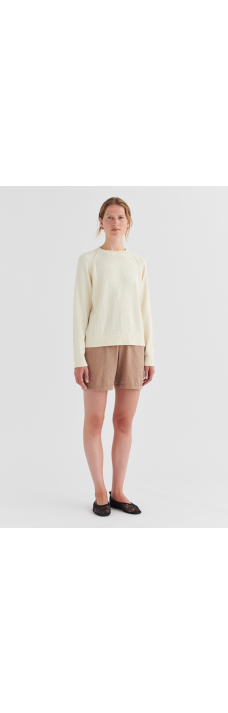 Pointelle Sweater, Ecru