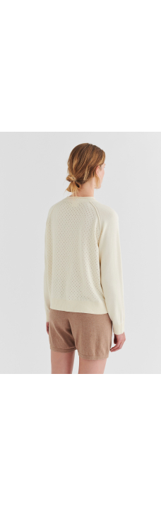 Pointelle Sweater, Ecru