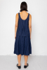 Pleated Scoop Vest, Dark Navy Stripe