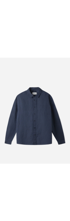 Simon Shirt, Linen Cold Navy