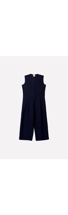 Pleated Jumpsuit, Dark Blue