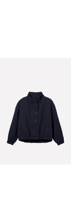 Wide Neck Jacket, Navy Blue