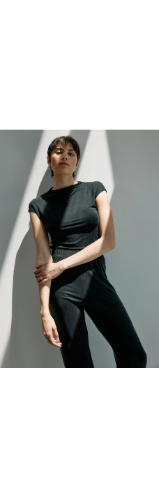 Cap Sleeve Top, Graphite