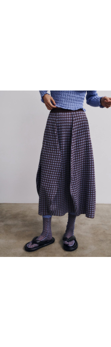 Uovo Skirt, Salvia Blue/Dark Cherry