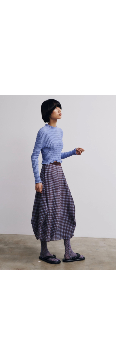 Uovo Skirt, Salvia Blue/Dark Cherry