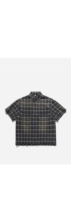 Half Shirt, White Navy Check