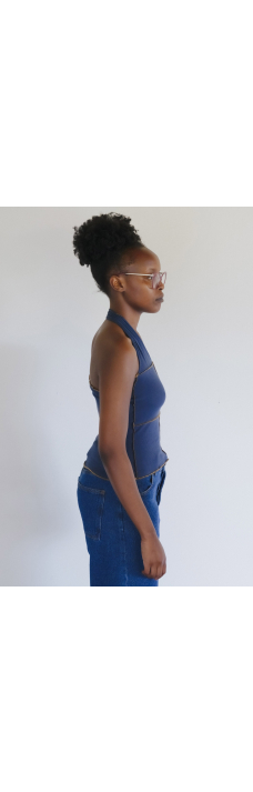 Cinder Halter Top, Preston Blue