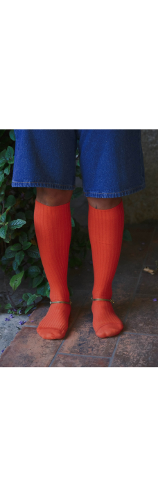 Rib Knee Socks, Scopa Red