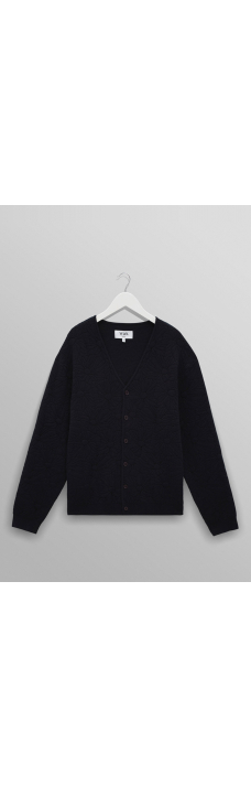 Alban Cardigan, Flower Navy Black