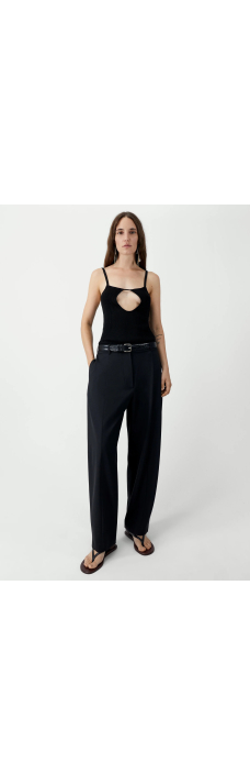 Tailored Barrel Pants, Black