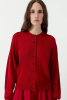Cotton Silk Cardigan, Red