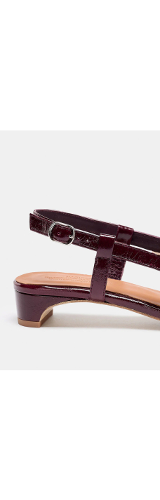 Roses Sandal, Burgundy Gloss