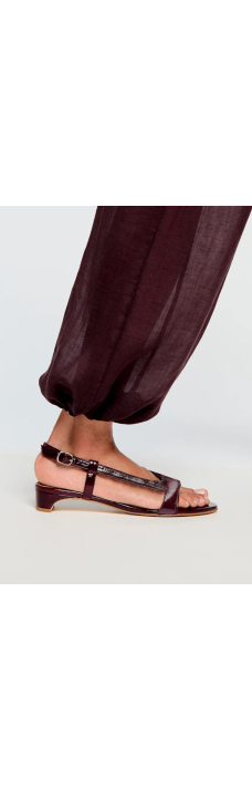 Roses Sandal, Burgundy Gloss