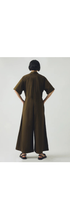 Wide Leg Jumpsuit, Bronze Green