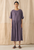 Gathered Waist Dress, Dark Thistle