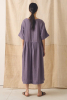 Gathered Waist Dress, Dark Thistle