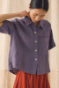 Pyjama Shirt, Dark Thistle